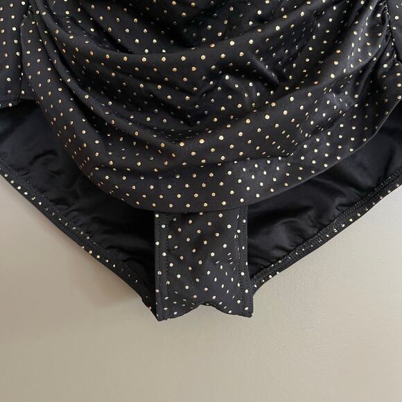 Magicsuit Rialto Pinpoint One Piece Polka Dot Swimsuit Black Gold Size 16DD Chic - Picture 10 of 16